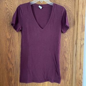 Maroon V-Neck Tee | Victoria's Secret Pink t-shirt size S/M